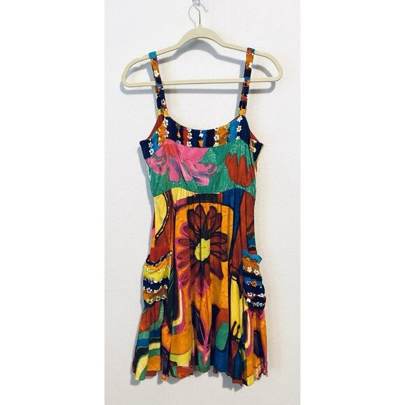 Jams World Dress Womens Small Floral Blossom Sleeveless Hawaiian Boho Beachy - Picture 4 of 7